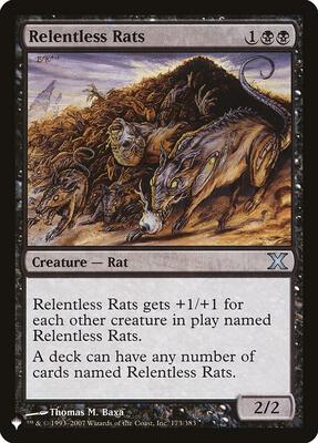Relentless Rats card from The List Reprints