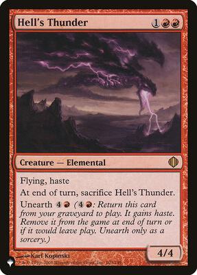 Hell's Thunder card from The List Reprints