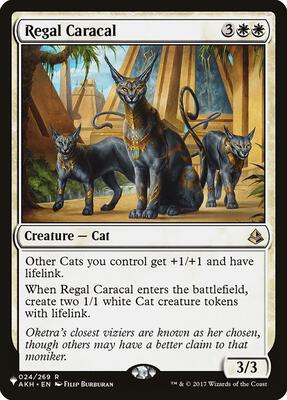 Regal Caracal card from The List Reprints