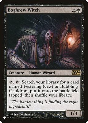 Bogbrew Witch card from The List Reprints