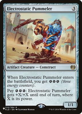 Electrostatic Pummeler card from The List Reprints
