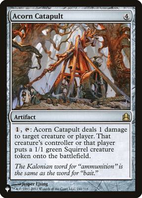 Acorn Catapult card from The List Reprints