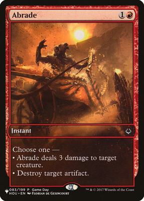 Abrade (HOU) card from The List Reprints