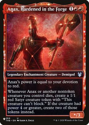 Anax, Hardened in the Forge (Showcase) card from The List Reprints
