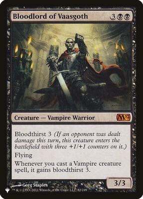 Bloodlord of Vaasgoth card from The List Reprints