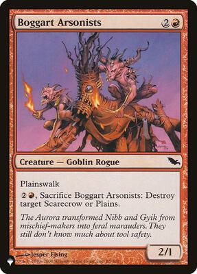 Boggart Arsonists card from The List Reprints