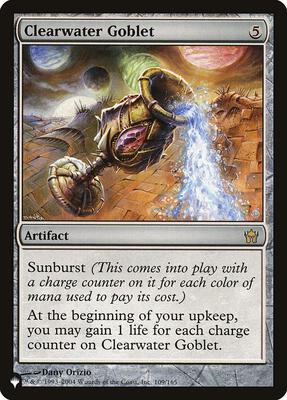 Clearwater Goblet card from The List Reprints