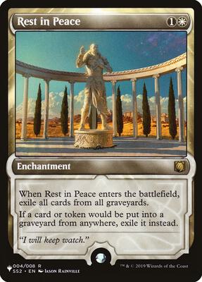 Rest in Peace card from The List Reprints