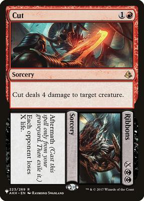 Cut // Ribbons card from The List Reprints