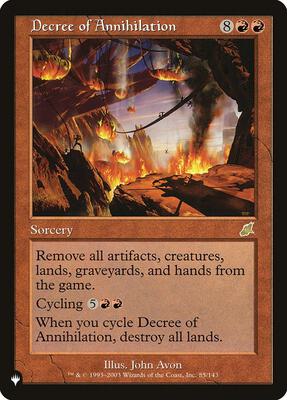 Decree of Annihilation card from The List Reprints