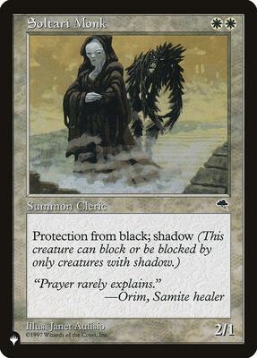 Soltari Monk card from The List Reprints
