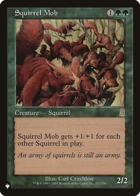 Squirrel Mob card from The List Reprints