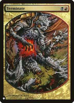 Terminate (P09) card from The List Reprints