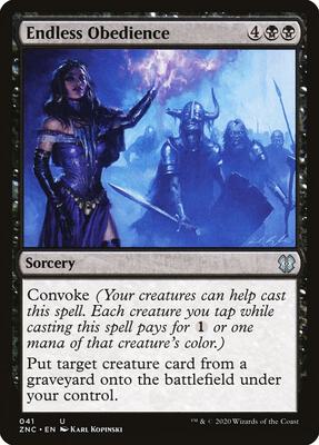 Endless Obedience card from Commander: Zendikar Rising