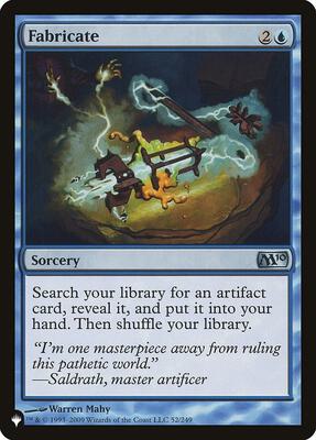 Fabricate card from The List Reprints