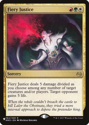 Fiery Justice card from The List Reprints