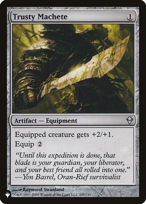 Trusty Machete card from The List Reprints