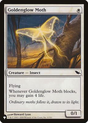 Goldenglow Moth card from The List Reprints