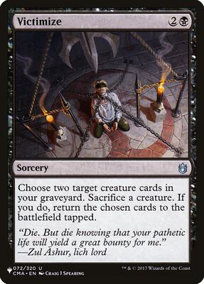 Victimize card from The List Reprints