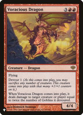Voracious Dragon card from The List Reprints