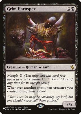 Grim Haruspex card from The List Reprints