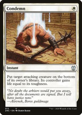 Condemn card from Commander: Zendikar Rising