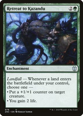Retreat to Kazandu card from Commander: Zendikar Rising