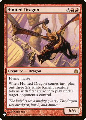 Hunted Dragon card from The List Reprints