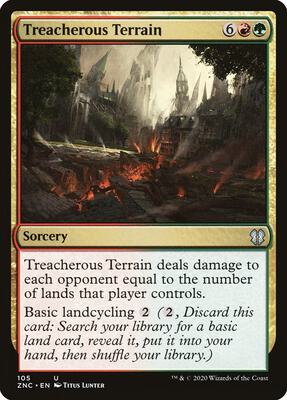 Treacherous Terrain card from Commander: Zendikar Rising