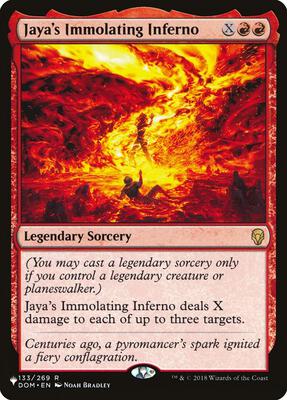 Jaya's Immolating Inferno card from The List Reprints