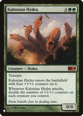Kalonian Hydra card from The List Reprints
