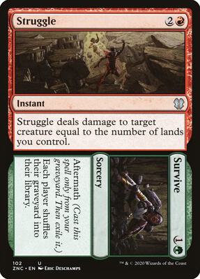 Struggle // Survive card from Commander: Zendikar Rising