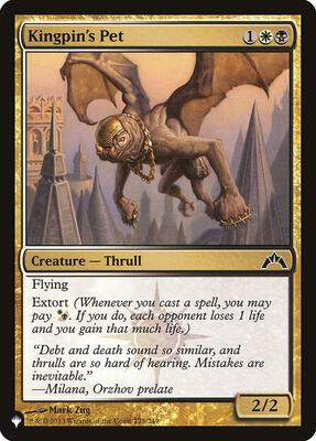 Kingpin's Pet card from The List Reprints