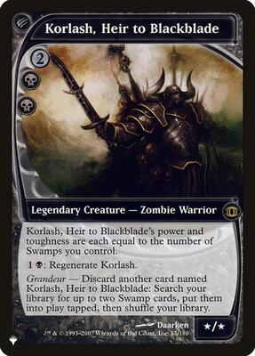 Korlash, Heir to Blackblade card from The List Reprints
