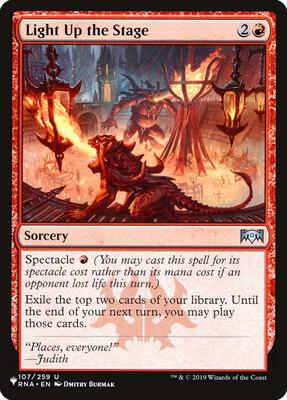 Light Up the Stage card from The List Reprints
