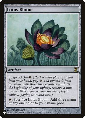 Lotus Bloom card from The List Reprints