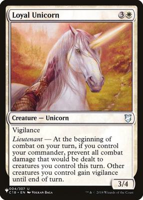 Loyal Unicorn card from The List Reprints