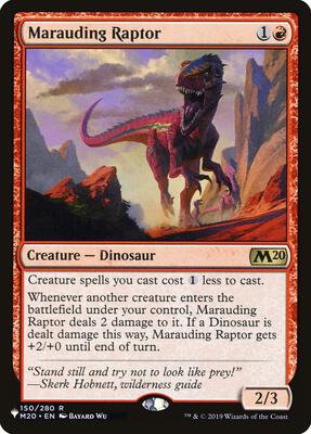 Marauding Raptor card from The List Reprints