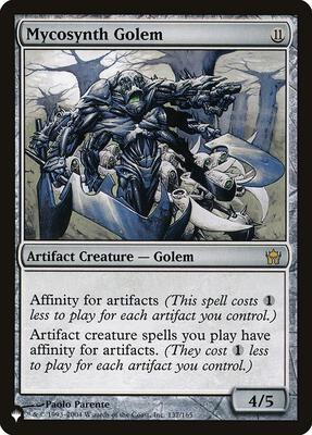 Mycosynth Golem card from The List Reprints