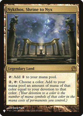 Nykthos, Shrine to Nyx card from The List Reprints