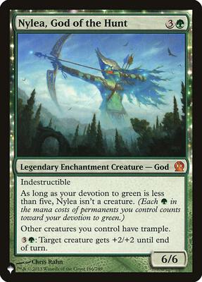 Nylea, God of the Hunt card from The List Reprints