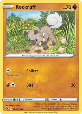 Rockruff card from Champion's Path