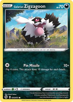 Galarian Zigzagoon card from Champion's Path