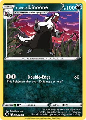 Galarian Linoone card from Champion's Path