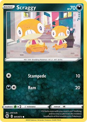 Scraggy card from Champion's Path