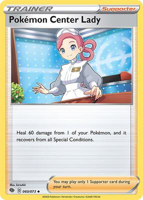 Pokemon Center Lady card from Champion's Path