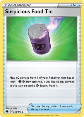 Suspicious Food Tin card from Champion's Path