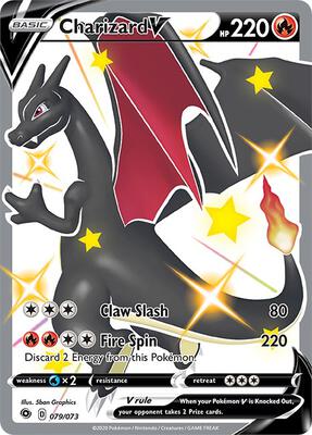 Charizard V (Secret) card from Champion's Path