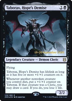 Taborax, Hope's Demise card from Prerelease Cards