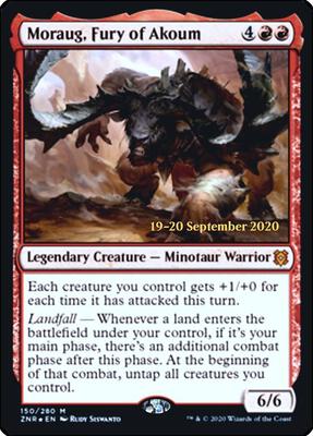 Moraug, Fury of Akoum card from Prerelease Cards